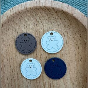 Teddy Bear Charms – Set of 4 Round Pendants
